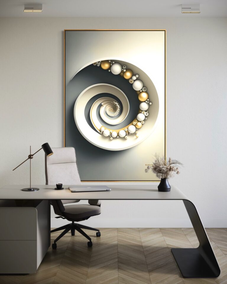 White Fibonacci — White Fibonacci Fibonacci golden ratio wall art by RAGANA Design