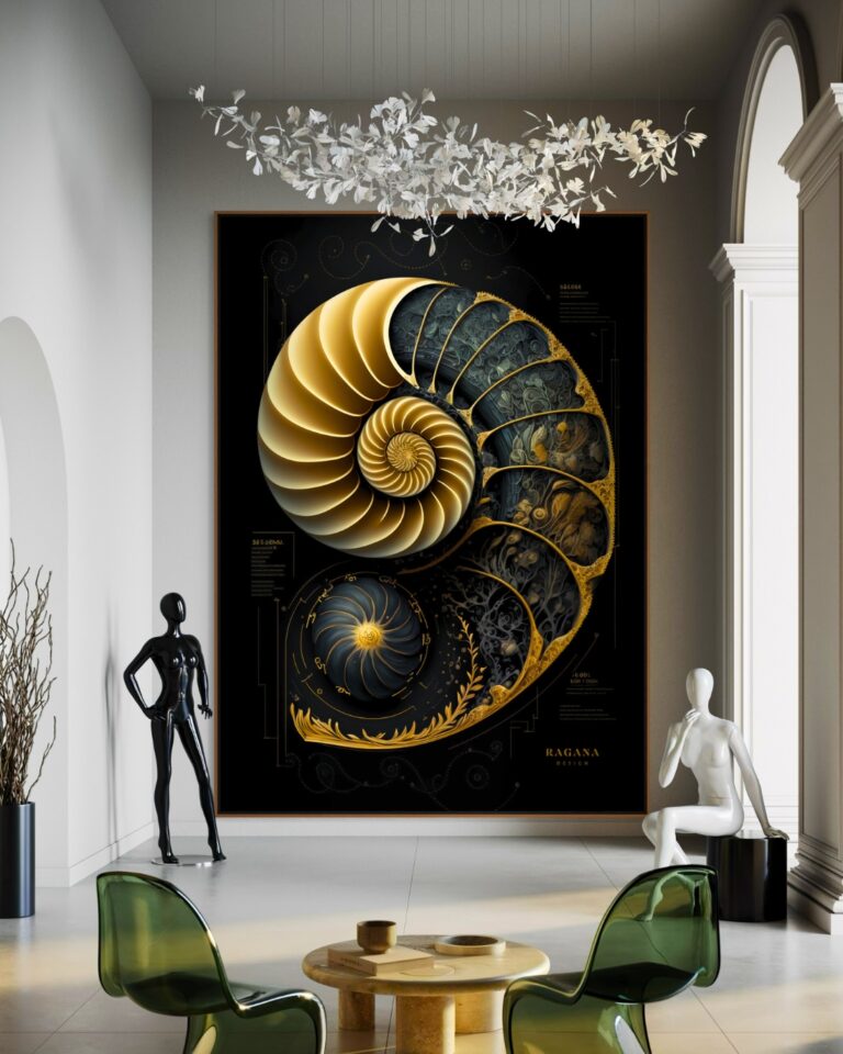 The Golden Nautilus II — Limited Sacred Edition, The Vault Fibonacci golden ratio wall art by RAGANA Design